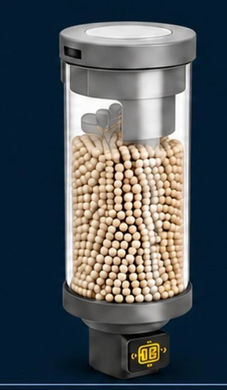 Sealed refill pod full of precision granules